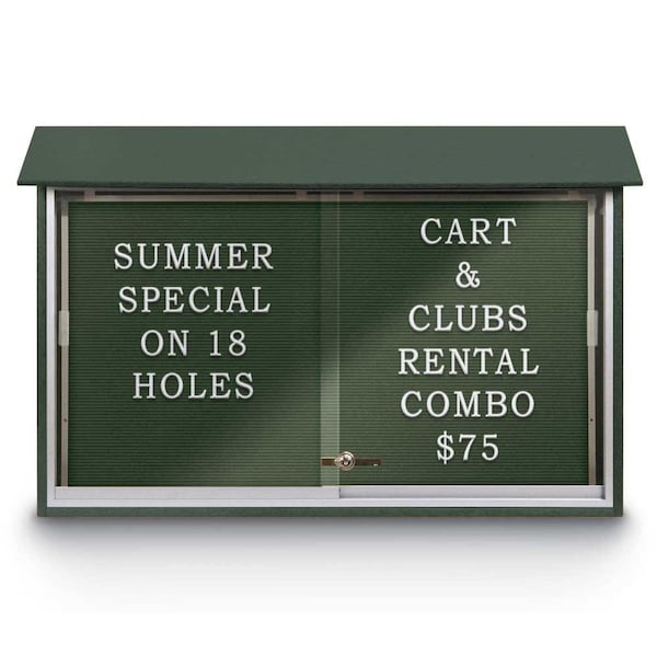 Outdoor Enclosed Combo Board, 72"x36", Bronze Frame/Grey & Burgundy